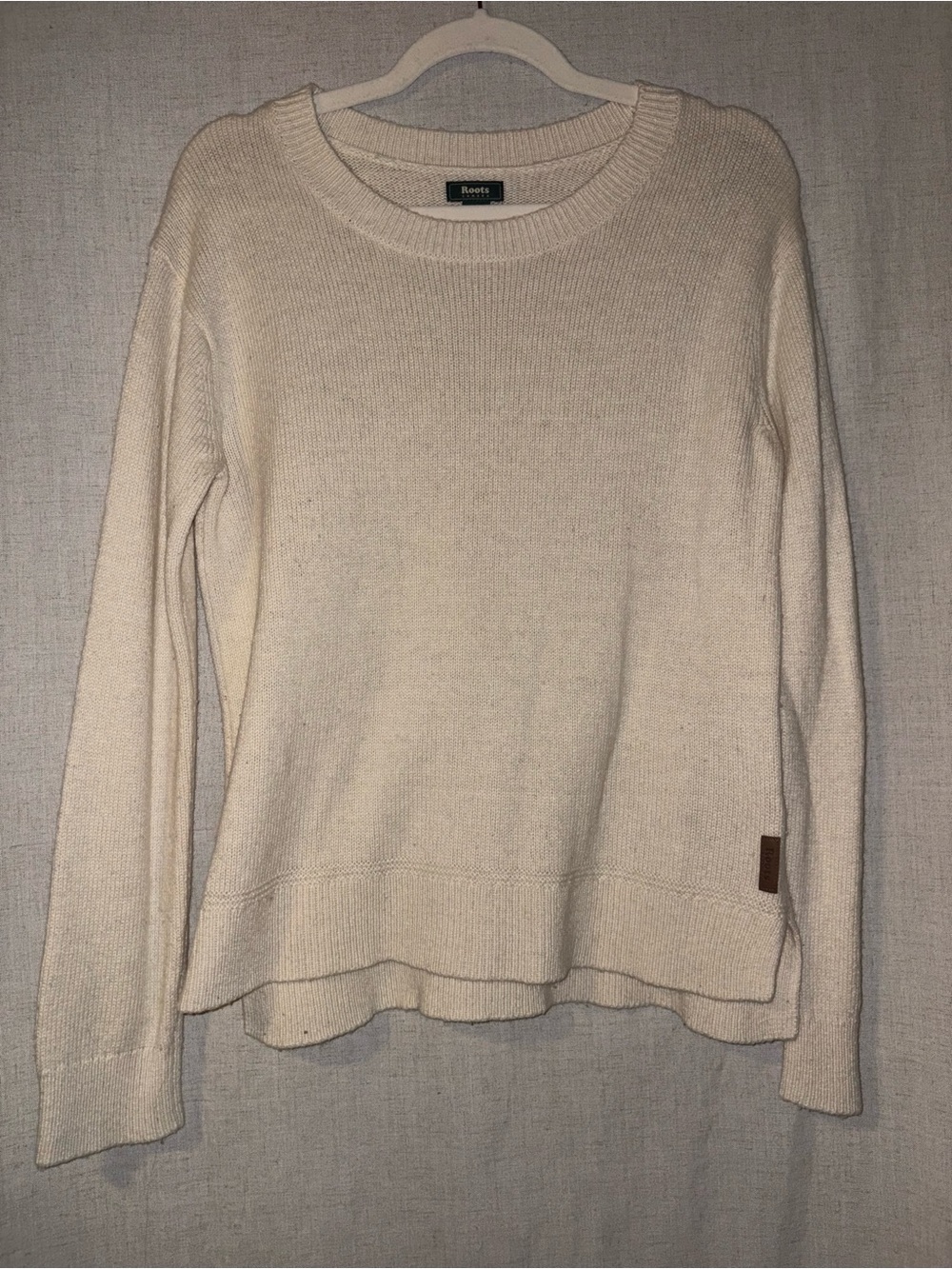 Roots Cream Scoop Neck Knit Wool Blend Sweater